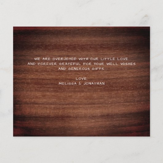 Budget Rustic New Baby 3 Foto Dank u geboorte (Achterkant)