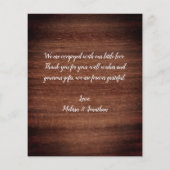 Budget Rustic Nouveau bébé 4 Carte de remerciement (Dos)