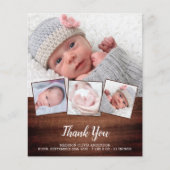 Budget Rustic Nouveau bébé 4 Carte de remerciement (Devant)
