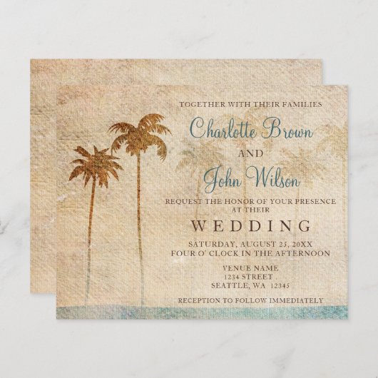 Budget Rustic Palm Trees Beach Wedding (Voorkant / Achterkant)