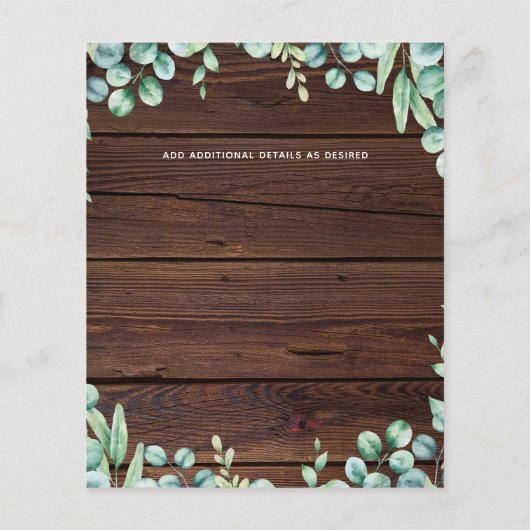 Budget Rustic Photo Collage Greenery Wedding Invit (Achterkant)