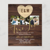 Budget Rustic Photo Collage Wedding Invitations (Voorkant)