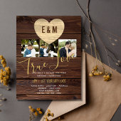 Budget Rustic Photo Collage Wedding Invitations