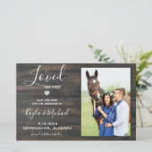 Budget Rustic Photo Horse Wedding Save the Date (Staand voorkant)