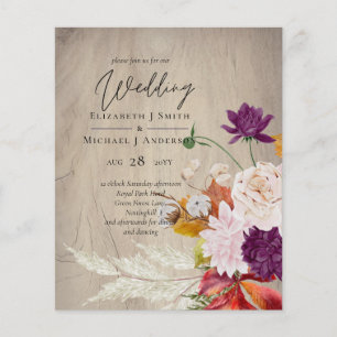 BUDGET Rustic Plum Ginger Fig Wedding Invite