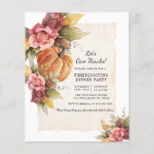 Budget Rustic Pumpkin Friendsgiving Flyer (Voorkant)