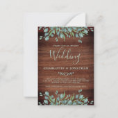 Budget Rustic QR Code Faire-part de mariage botani