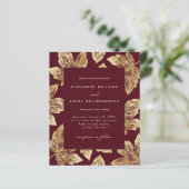 Budget Rustic Red et Gold Feuilles de mariage Invi (Debout devant)