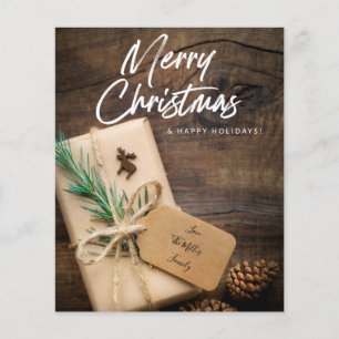 Budget Rustic Reindeer Merry Kerstmis Flyer