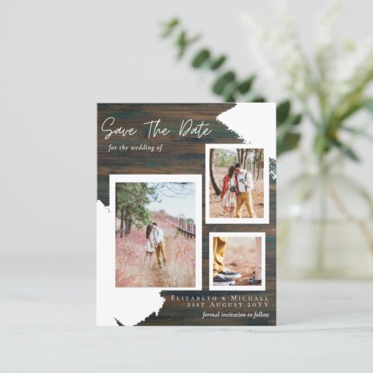 BUDGET RUSTIC SAVE THE DATE Huwelijksaankondiging  (Staand voorkant)