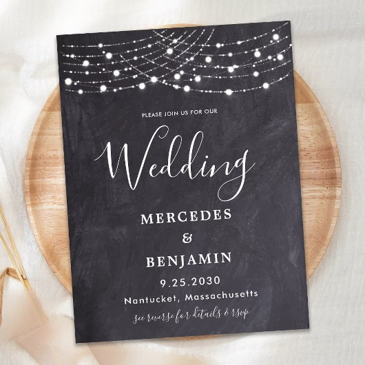 Budget Rustic Slate String Lights QR Code Weddensc