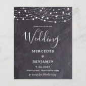 Budget Rustic Slate String Lights QR Code Weddensc (Voorkant)
