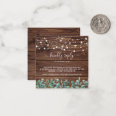 Budget Rustic String Lights QR Code Weddenschap RS Notitiekaartje (Voorkant / Achterkant in situ)