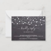 Budget Rustic String Lights QR Code Weddenschap RS Notitiekaartje (Voorkant)