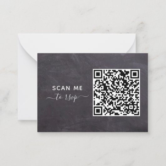 Budget Rustic String Lights Wedding QR Code RSVP Notitiekaartje (Achterkant)