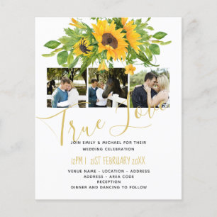 Budget Rustic Sunflower Foto Wedding Invitting