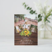 Budget Rustic Sunflower Foto Western bruiloft Briefkaart (Staand voorkant)