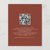 Budget Rustic Terracotta Florals QR Code Weddensch Flyer (Achterkant)
