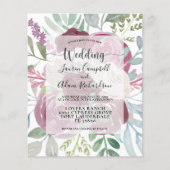 Budget Rustic Wedding Burgundy Floral Dusty Blue (Voorkant)