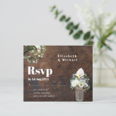 Budget Rustic White Calla Lily Wedding RSVP (Staand voorkant)