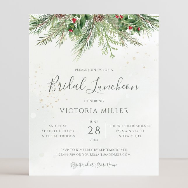 Budget Rustic Winter Greenery Bridal Luncheon (Creator heeft geüpload)
