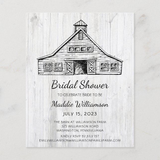 Budget Rustic Wood Barn Bridal Shower (Voorkant)
