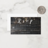 Budget Rustic Wood Lights Mariage Cartes RSVP (Devant/Arrière en situation)