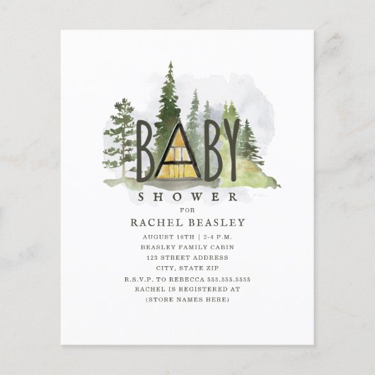 Budget Rustic Woodland Cabin Baby shower (Voorkant)