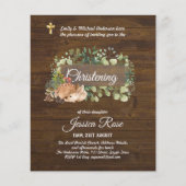 BUDGET Rustic Woodland Christening Invite Baptisme (Voorkant)