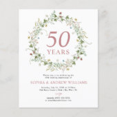 Budget rustieke 50e bruiloft Jubileum uitnodiging (Voorkant)