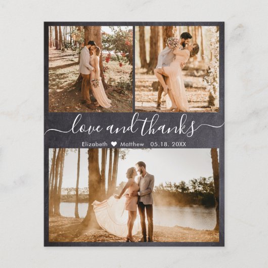 Budget rustieke collage bruiloft dank u papier (Voorkant)