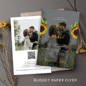 Budget rustieke foto QR RSVP bruiloft uitnodiging Flyer