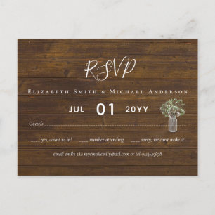 Budget Rustieke Gypsophila Metselwerk Trouw-Huweli Briefkaart