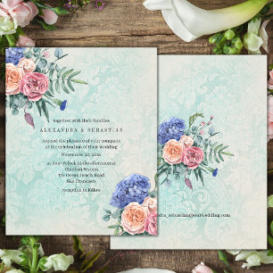 Budget rustieke hortensia's op vervaagde groene br flyer