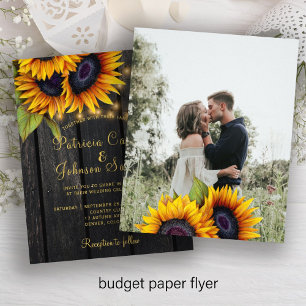 Budget rustieke houten FOTO trouw uitnodiging flye Flyer
