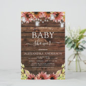 Budget Rustieke Houten Herfst Zonnebloemen Baby Sh (Staand voorkant)