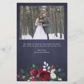 Budget rustieke kerstfoto bruiloft dank u (Achterkant)