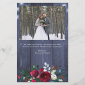 Budget rustieke Kerstmis pasgetrouwden foto vakant Flyer (Achterkant)