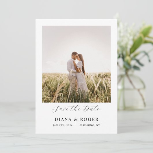 Budget Rustieke Lavendel Save The Date (Staand voorkant)