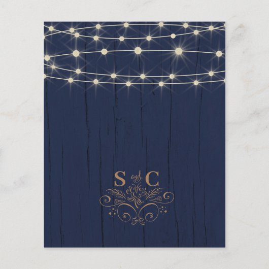 Budget rustieke marine blauwe string lichten bruil (Achterkant)