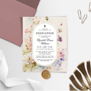 Budget Rustieke Wildbloemen Toewijding Uitnodiging