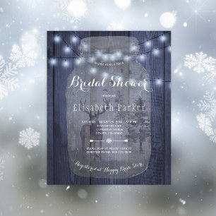 Budget rustieke winter bruidsdouche uitnodiging flyer