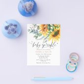 Budget Rustieke Zonnebloem Baby shower Sprinkle Flyer (Enkel)