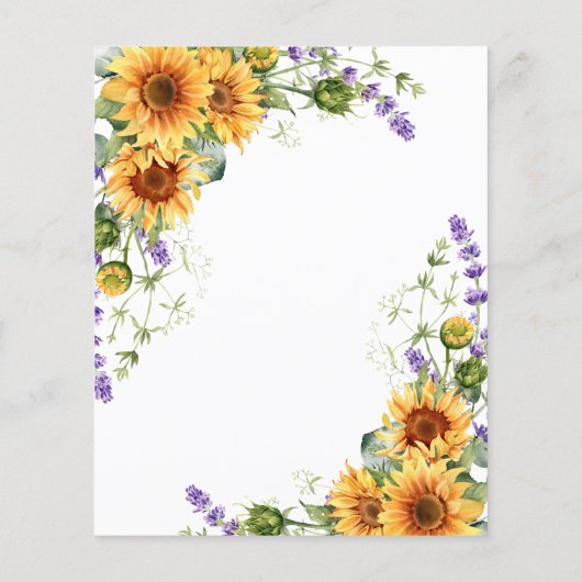 Budget rustieke zonnebloemen & lavendel bruiloft u (Achterkant)