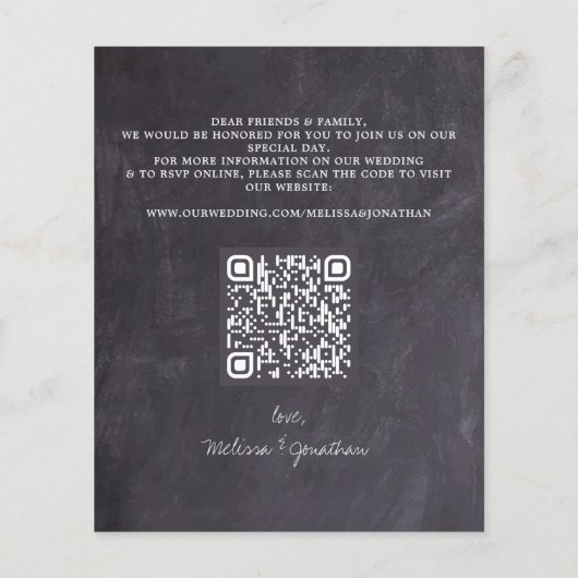 Budget Rustige Eucalyptus Botanische QR Code Wedde (Achterkant)