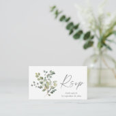 Budget Rustige Eucalyptus Duo 2SM Meal RSVP Informatiekaartje (Staand voorkant)