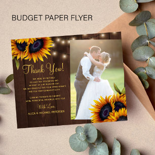 Budget rustige floral photobruiloft bedankt je kaa flyer