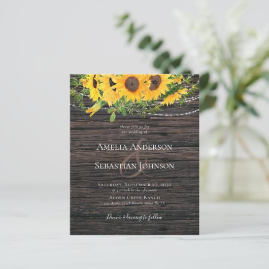 BUDGET Rustige Herfst - Uitnodiging tot weddenscha (Staand voorkant)