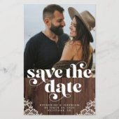 BUDGET Rustige houten kant Foto slaat de datum op (Voorkant)