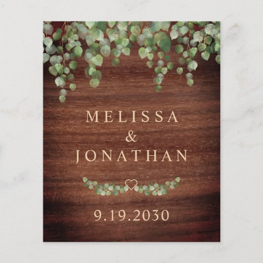 Budget Rustige QR Code Greenery Wedding Uitnodigin (Voorkant)